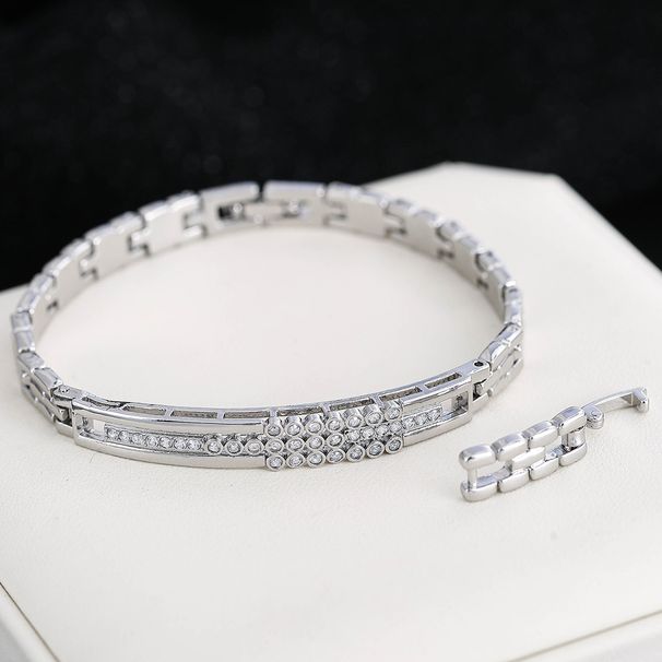 Bracelet simple et élégant en zircon micro-incrusté, bijou tendance et raffiné_voghion.com