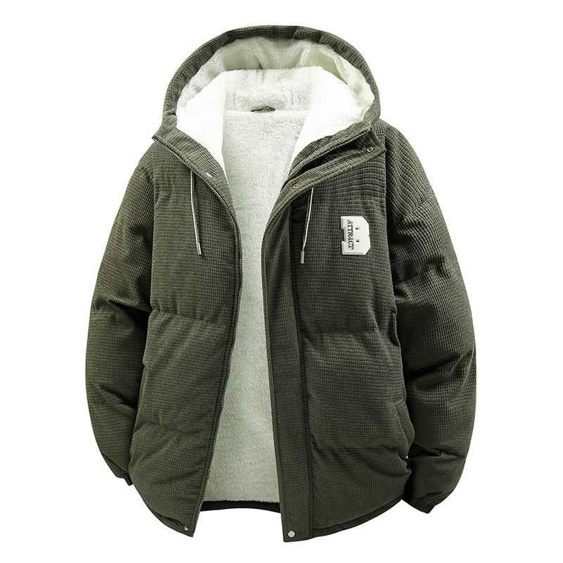 Warme, kurze Pufferjacke mit Kapuze für den Winter für Herren – leichter Steppmantel mit winddichtem Design, lässige Streetwear für Jugendliche_voghion.com