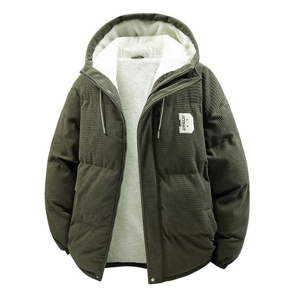 Warme, kurze Pufferjacke mit Kapuze für den Winter für Herren – leichter Steppmantel mit winddichtem Design, lässige Streetwear für Jugendliche_voghion.com