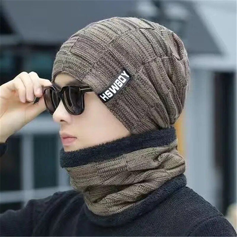 Zimní čepice Skullies pro muže a ženy, vlněné šály, čepice, kukly, masky, kapoty, pletené čepice_voghion.com