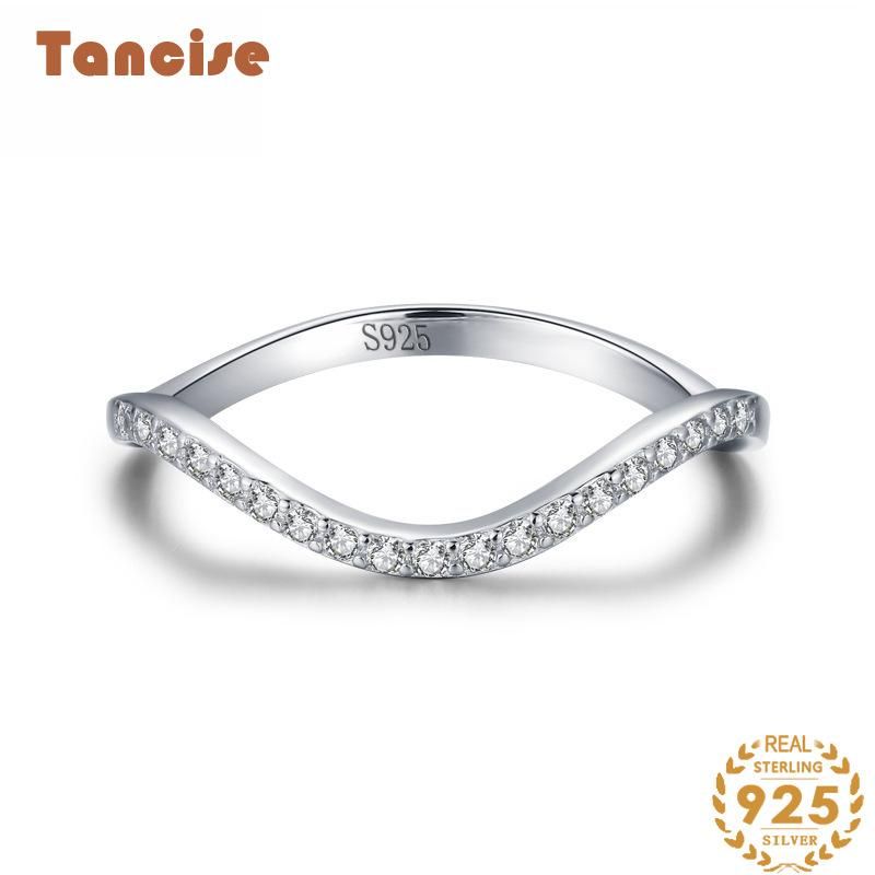 Tancise Anello in argento con zirconi classici Gioielli da donna Promessa di nozze Regalo per feste_voghion.com
