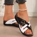 Spring Summer Women's Platform Wedge Sandals - Chunky Sole Buckle Strap Flat Slides (Casual Comfortable)_voghion.com