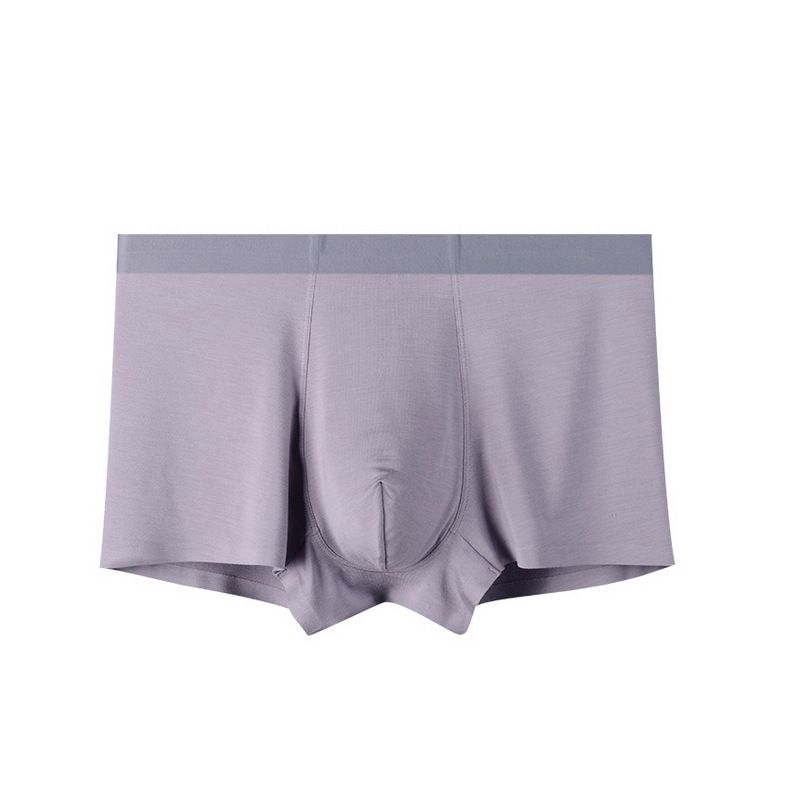 Naadloos herenondergoed, antibacteriële grote broek met kruis, zweetabsorberende en ademende boxershorts in effen kleur voor heren, op voorraad_voghion.com