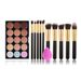 Makeup Sets 15 Colors Concealer To Cover Acne Marks Foundation Cream Rose Red Powder Puff 10 Makeup Brushes Set Combination Beauty_voghion.com