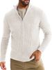 Slim-Fit-Strickcardigan für Herren – Moderner Pullover mit Viertelreißverschluss (S–XXXL, Weiß/Schwarz/Marineblau/Anthrazit/Khaki)_voghion.com