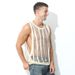 Herrenbekleidung Herren Sportweste mit breiter Krempe, ärmellos, Fischnetz, gestreift, I-förmig, geteiltes Weste-Oberteil für Herren_voghion.com