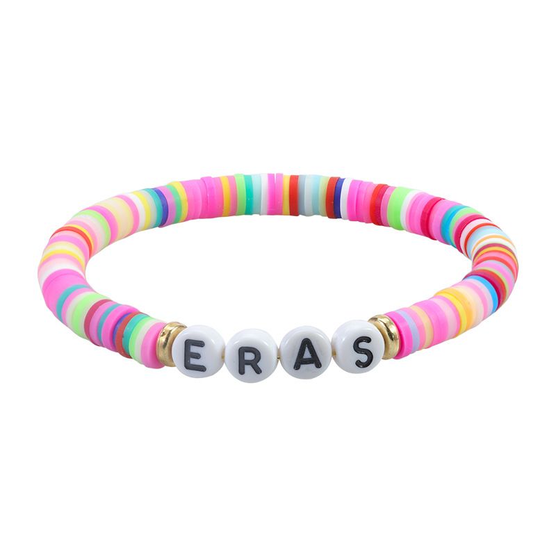 Simple Style Letter Number Soft Clay Beaded Unisex Bracelets_voghion.com