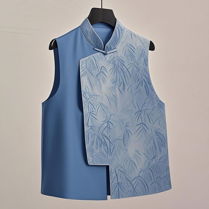 Women's Clothing Vest Vest For Women Spring And Summer Outer Wear Layered Round Neck Shoulder Cut Sleeveless Top Silver_voghion.com