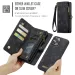 Hülle für iPhone 16 15 14 13 12 11 Pro Max Brieftasche Kartenhalter Reißverschlussband PU Leder Flip mit Stifthalter Schlitz RFID Block Cover_voghion.com