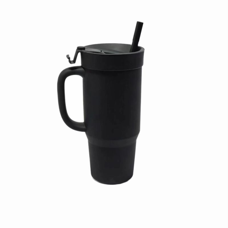Home Garden Grade Silicone Shatterproof And Scalding Resistant Mixed Color Straw Cup Large Capacity 950ml Mug Coffee Cup_voghion.com