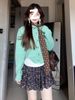 girl Early Autumn Atmosphere Green Sweater Knitted Cardigan Coat For Women 2025 New Forest Style Retro Loose Elegant Top_voghion.com