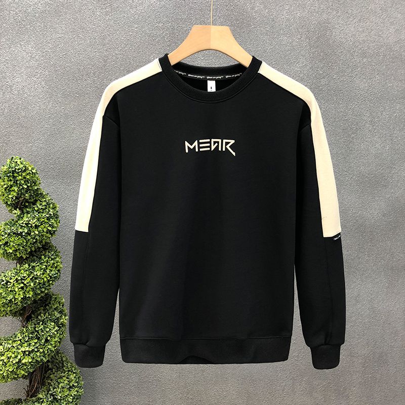 Einfaches Spleiß-Sweatshirt für Herren, trendige Marke, vielseitiges Herbst-Winter-Unterhemd, neue Langarmshirts für Herren_voghion.com