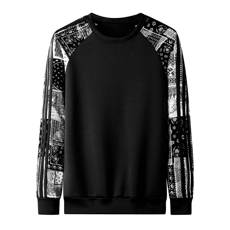 [Fonte Yipin] YPY-6733-P26 Maglione da uomo con collo rotondo e pullover allentato alla moda mimetico autunno_voghion.com