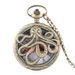 Antique Octopus Hollow Half Hunter Quartz Steampunk Black Pocket Necklace Chain Children's Gift Watch_voghion.com