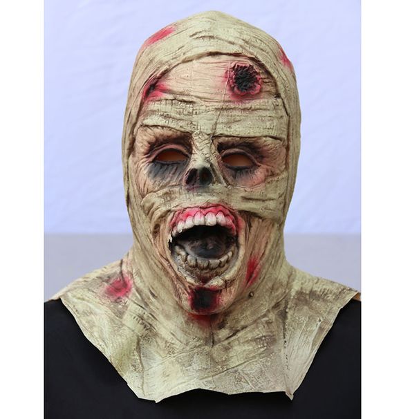 Zombie Mummy Latex Mask Hood, Party Dance Mask_voghion.com