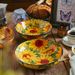 2er Set Sonnenblumen-Keramikteller - Elegantes handbemaltes polnisches Unterglasur-Kunstgeschirr - Luxuriöses Boho-Geschirr - Vintage-Servierplatten mit Blumen_voghion.com