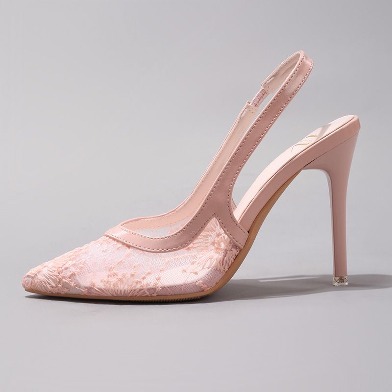 Mode Spitze Nähte High Heels Frauen Sommer Elegante Sexy Spitz Bankett Hochzeit Stiletto Sandalen Cross Border Versorgung_voghion.com