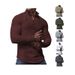 Men's Clothing Spring and Autumn Small Checkered Sweatshirt Men's Stand up Collar Half zipper Long sleeved Sweatshirt Men's Tops_voghion.com