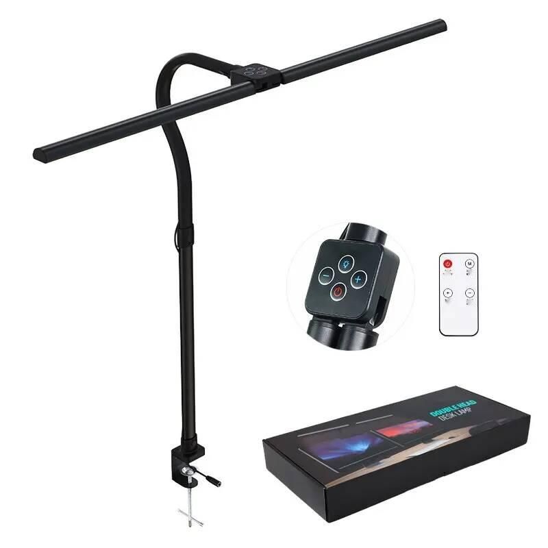 Double Head LED Clip Remote Control Desk Architect Table Lamp For Home Office Lighting Color Modes And 5 Dimmable_voghion.com