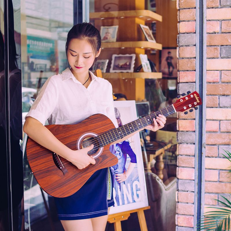 Guitar 38 tommer akustisk akustisk guitar Rosewood · White Oak · Rosewood · Ibenholt stock_voghion.com