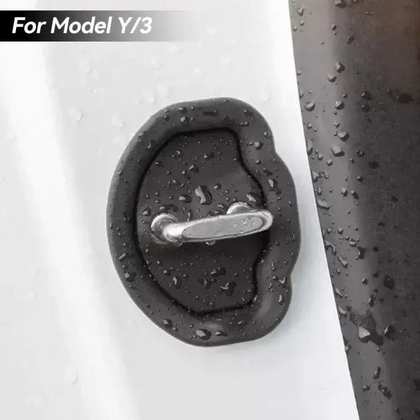 4 vnt. Mute Amortizacinė pagalvėlė Silikoninė užrakto sagtis automobilio durelių apsauga nuo susidūrimo, skirta Tesla 3 Model Y_voghion.com