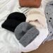Berretto morbido da donna, in lana lavorata a maglia, con risvolto, per coppia, con paraorecchie, semplice, versatile, tinta unita, autunno inverno, caldo_voghion.com