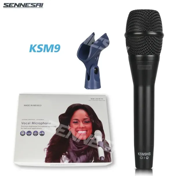 Microfone de karaokê portátil dinâmico profissional KSM9 de alta qualidade com fio e microfone de estúdio estéreo de clipe_voghion.com