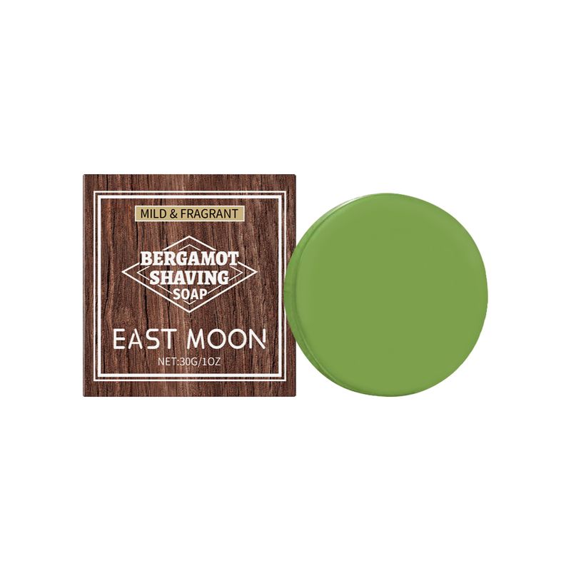 Le savon de rasage pour hommes à la bergamote EAST MOON nettoie et prend soin en douceur de la barbe, soin hydratant et hydratant_voghion.com