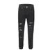 Herrenbekleidung High Street Diamond Splash Ink Wash Hole Patch Patchwork Hot Diamond Jeans Bettlerhose_voghion.com