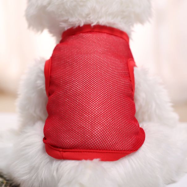 2023 New Pet Large Mesh Summer Vest Solid Color Teddy Poodle Cat Dog Clothes_voghion.com