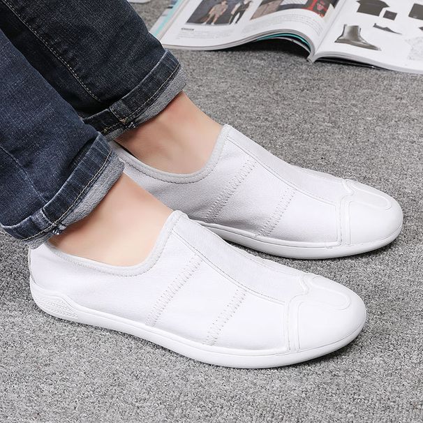 Herren-Loafer mit weichem Obermaterial und Sohle – Slip-On-Casual-Sneaker in Weiß für den Sommer_voghion.com