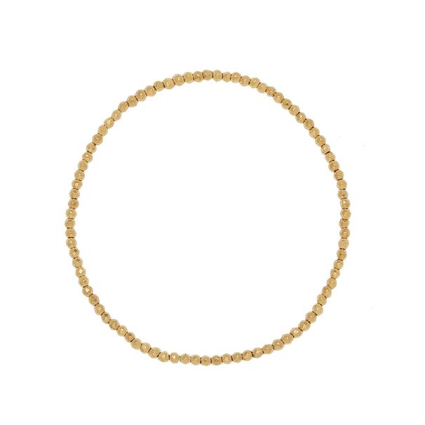 Bracciale elastico con mini palline dorate con perline laser, senza limiti di dimensione del polso, per donne alla moda, versatile e di alta qualità_voghion.com
