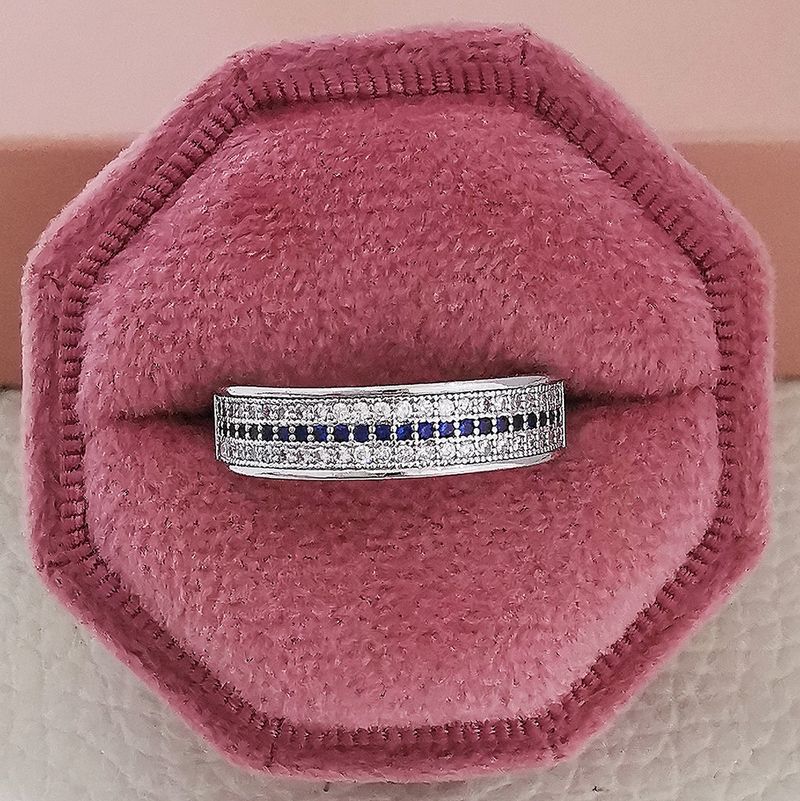 Anel de noivado feminino com faixa lisa e presente R5719_voghion.com