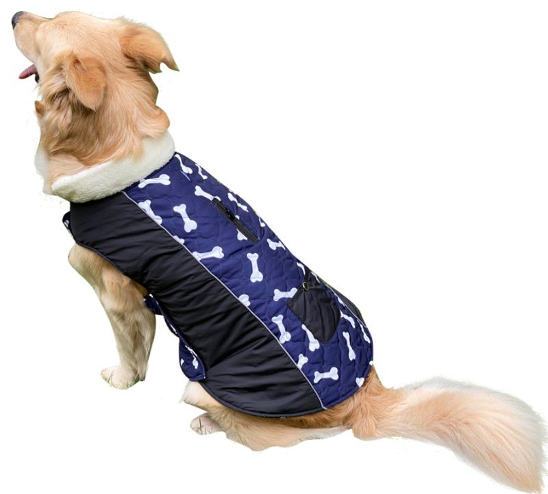 Pocket new pet clothes autumn and winter dog clothes vest cotton coat double sided wearable dog clothes coat clothing_voghion.com