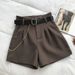 Damenbekleidung Schlanke Hose mit hoher Taille und weitem Bein in A-Linie, vielseitige Freizeithose_voghion.com