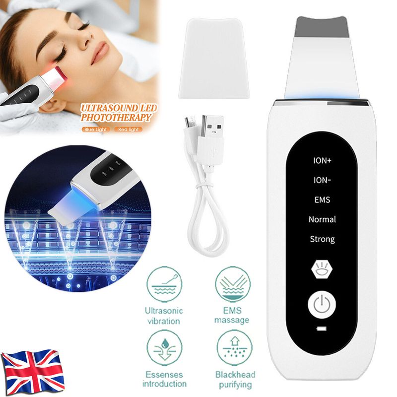 Facial Skin Scrubber Pore Cleaning Spatula Blackheads Peeling Ultrasonic Remover_voghion.com