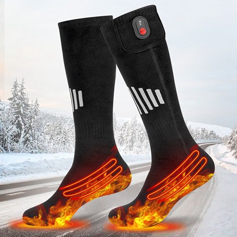 Chaussettes de ski de neige d'hiver de batterie avec la fonction de chauffage durables_voghion.com