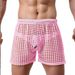 Męskie seksowne, duże, siateczkowe bokserki z wycięciami, luźne, prześwitujące bokserki_voghion.com