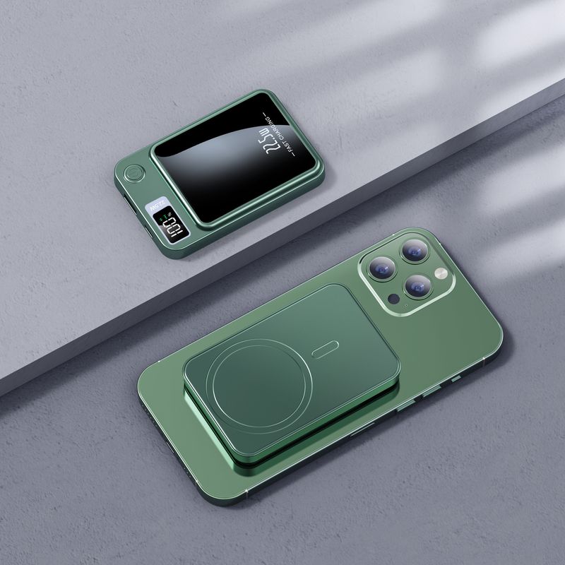 Magnetic Wireless Power Bank - 10000mAh Ultra-Thin Portable Charger With Super Fast Charging For IPhone 12/13/14/15_voghion.com