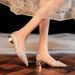 3333C Low Heel Pointed Toe Tiger Skin Pattern Women's Shiny Comfortable Elegant High Heels Wedding Banquet Bridesmaid_voghion.com