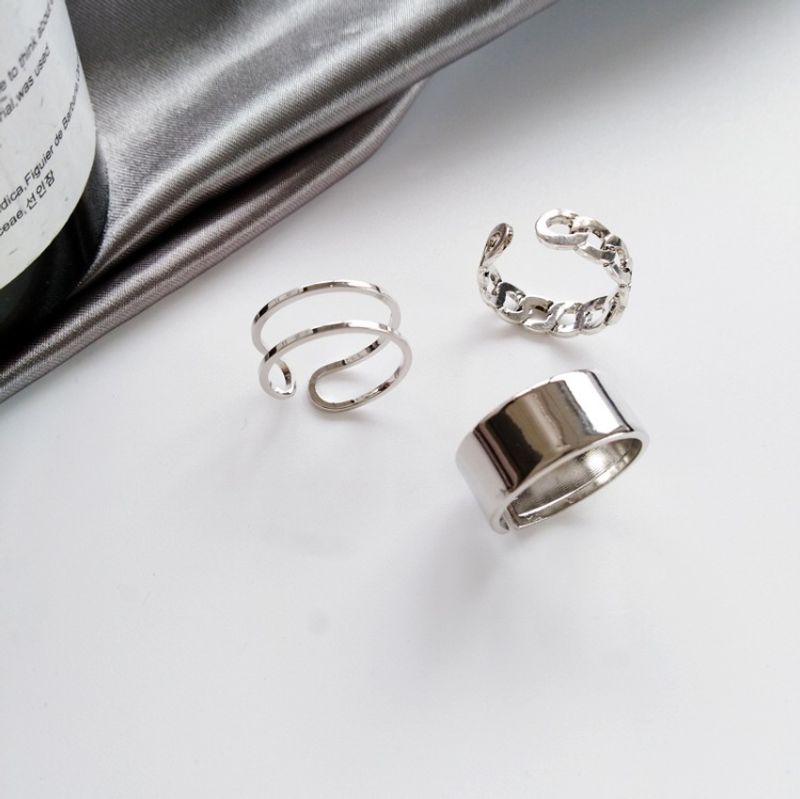 Jewelry Hip-Hop Trendy Personality For Women Adjustable Open Finger Joint Rings Three-Piece Set_voghion.com