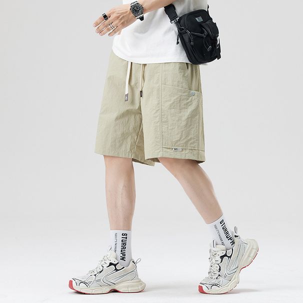 Summer New Loose, Comfortable, Breathable, Simple and Fashionable Capris Drawstring Waist Belt_voghion.com