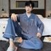 Pyjama pour homme, styles printemps et automne, vêtements de maison à manches longues tout en pur coton, été 2023, nouvel ensemble fin pour_voghion.com