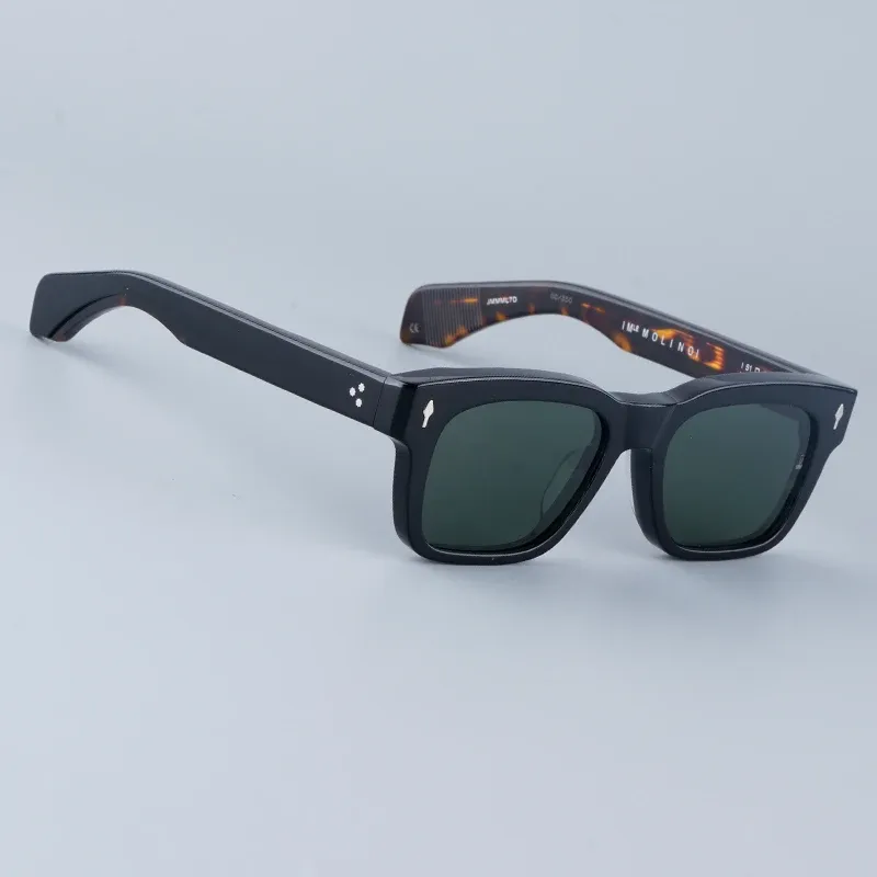 Lunettes de soleil Steampunk en acétate Uv400 de Molino Fashion Lunettes de vue unisexes carrées en écaille de tortue Lunettes de vue classiques rétro de créateur_voghion.com