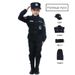 Congme 6-teiliges Kostümset für Kinder, Polizeiuniform mit langen/kurzen Ärmeln für Jungen und Mädchen, Mantel, Hose, Mütze, Gürtel,_voghion.com