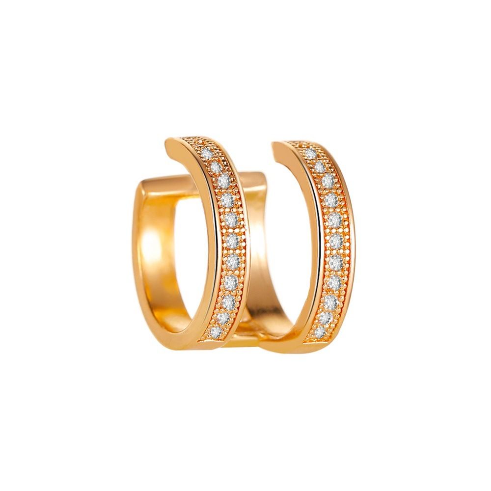 Kuum müük tsirkoonist kõrvaklambriga külma tuulega reguleeritavad kõrvaauguta kahekihilised kõrvaklambriga disainiga kõrvarõngad Korea naistele_voghion.com