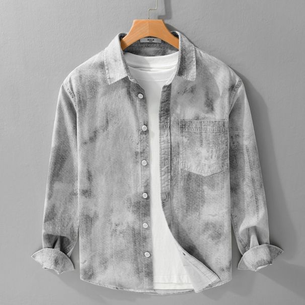 Camicia a maniche lunghe retrò da uomo – Camicia oversize in cotone con stampa artistica di graffiti per lo stile streetwear_voghion.com