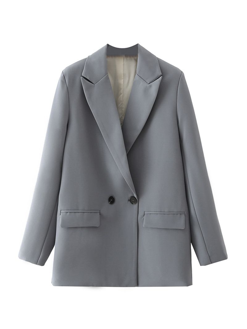 TRAF femmes Chic bureau dame Double boutonnage Blazer Vintage manteau mode col cranté à manches longues dames vêtements d'extérieur_voghion.com