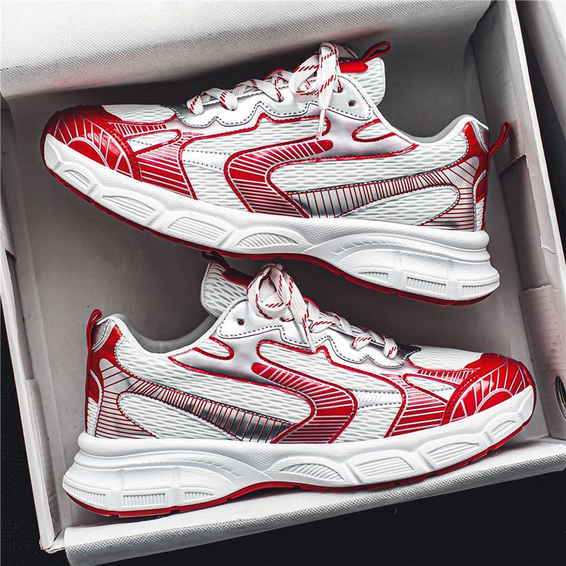 Men S Spring And Autumn Sports Running Thick Bottom Mesh Breathable Fashionable Trendy Daddy Niche Design Casual Shoes_voghion.com