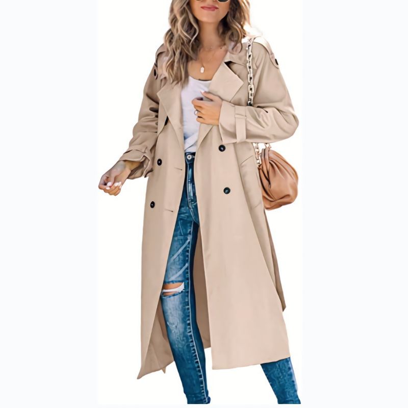 Lässiger, langer Trenchcoat für Damen_voghion.com